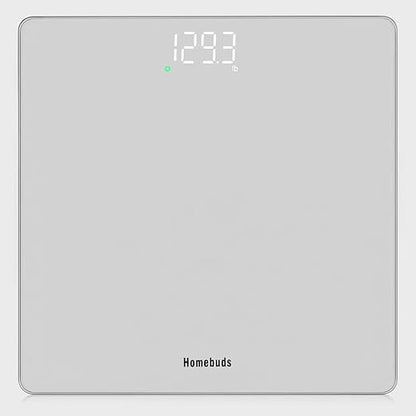 Homebuds Bathroom Scale for Body Weight, Precision 0.1lb by Our Professional Factory Since 2001, Weight Scale LED Display and Step-On, 3*AAA Batteries Included, 400lb/182kg, Silver