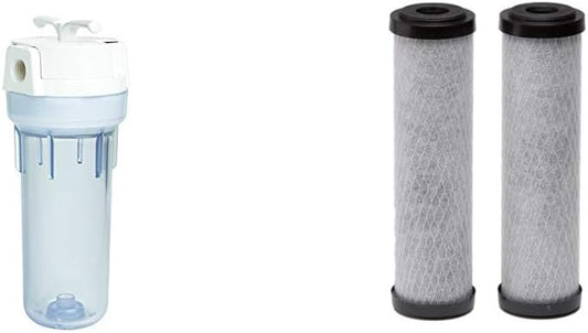 EcoPure EPW2VC Whole Water Filtration System Housing & Carbon Universal Whole Home Filter (2 Pack)