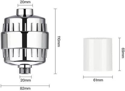 20 Stage Shower Filter Replacement Cartridge - ZGMEH Universal Shower Water Filter for Hard Water Purifier,Removes Chlorine, Heavy Metals, Iron, Other Sediments, Water Softener,Improve Skin and Hair
