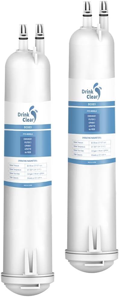 EDR3RXD1 Water Filter Replacement, 2 Pack | Compatible with 4396841, Filter 3, 4396710, Kenmore 46-9083, 46-9030 Refrigerator Water Filter