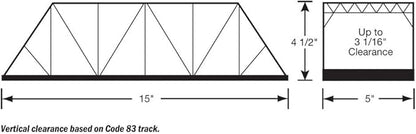 Walthers Cornerstone Modernized Double-Track Railroad Truss Bridge 933-4510 HO Scale Model Railroad - Structure Kit