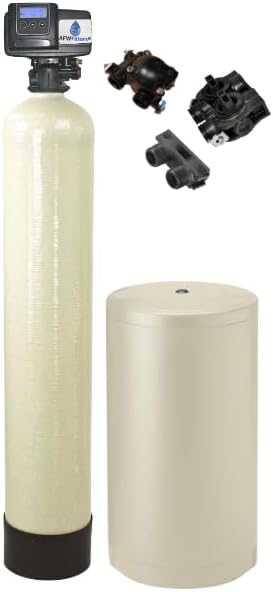 AFWFilters Iron Pro 2 Combination Water Softener Iron Filter Fleck 5600SXT Digital Metered Valve 64,000 Grain - High Flow for Whole House Use - Removes Hardness, Iron, Manganese, Sediment, Rust