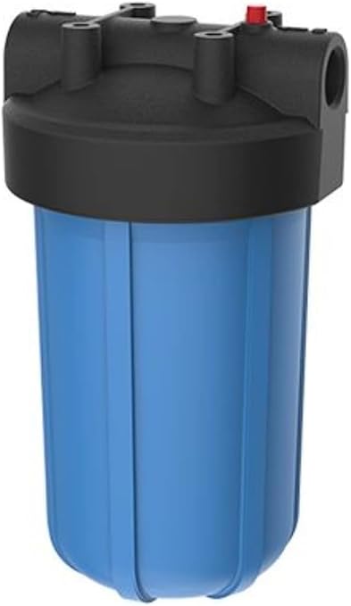 Pentair Pentek 150237 Big Blue Filter Housing,1" NPT #10 Whole House Heavy Duty Water Filter Housing with High-Flow Polypropylene (HFPP) Cap and Pressure Relief Button,10-Inch,Black/Blue (Pack of 6)