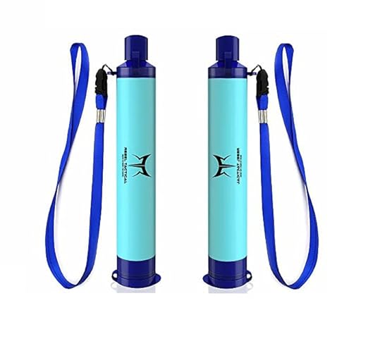 Water Filter Straw - Portable Water Filtration System for Safe Drinking, Water Filter for Outdoor Activities, Emergencies, Travel,Camping, Survival, Hiking, Backpacking (pack of 2)