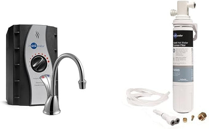 InSinkErator Wave Instant Hot and Cold Water Dispenser System - Faucet & Tank, Chrome, HC-Wave-C & F-2000S Premium Under Sink Water Filtration System for Instant Hot and Cold Water Dispenser System