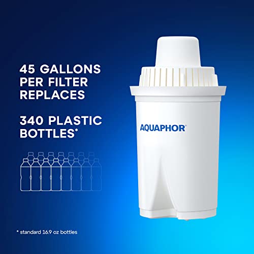 AQUAPHOR 7 Cup Ideal Water Filter Pitcher with 1 x B15 Filter | Reduces Chlorine & Heavy Metals | Fast Flow Water Filtration | BPA-Free & Dishwasher Safe | Improved & Filtered Water | White