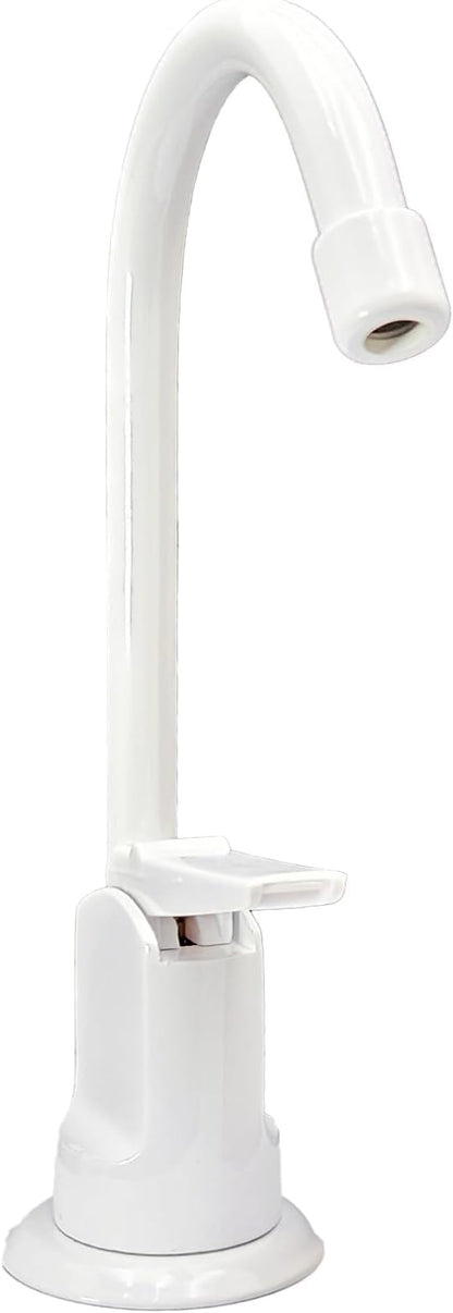 Westbrass D203-NL-50 6" Touch-Flo Style Pure Cold Water Dispenser Faucet, Powder Coat White