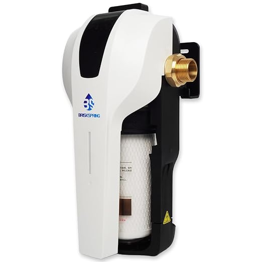Whole House Water Filter System, MEGA Spin Down Sediment Filter, 1-10mircon PP Filter+Carbon Block Reduces Chlorine, Sediment&Odor, No-Shutoff Maintenance, 1" MNPT + 3/4" FNPT, White