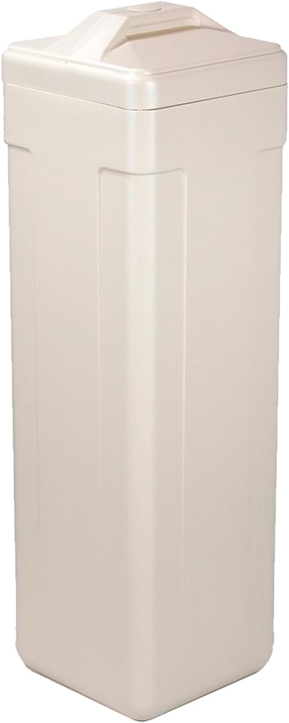 AFWFilters Water Softener Salt Tank Brine Tank with Safety Float Assembly Included, Various Sizes and colors available, Fleck Water Softener Tank Replacement (Almond, 11x11x38 Inches Square)