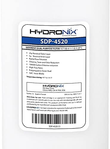 Hydronix Radial Flow Carbon Filter - 4.5" x 20" Compatible to RFC20-BB