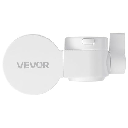 VEVOR Faucet Mount Water Filter, Horizontal Water Purifier for Sink Tap, NSF Certified Carbon Fiber Filter, Removes Chlorine Lead with 3 Filters, Fits Most Kitchen or Bathroom Faucets, White