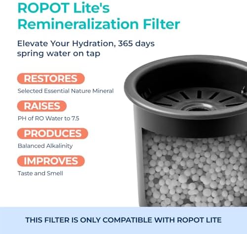 Bluevua RO100ROPOT-Lite(UV) Countertop Reverse Osmosis Water Filter System, White, with Dual-Pack Remineralization Filters, Bundle
