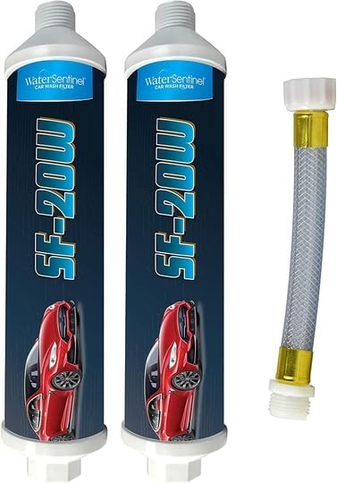 WaterSentinel SF-20W Spotless Car Wash Inline Deionized Water Garden Hose Water Filter & Extension Adapter for RV, Boat, Marine, Motorcycle, Home, Windows, Spot Free Wash, Solar Panels (2-Pack)