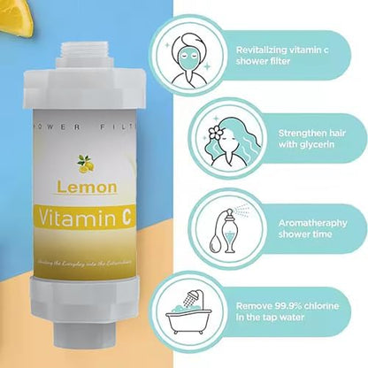 10PCS Vitamin C Shower Filter for Hard Water Filter Aromatherapy Replacement Cartridge Bathtub Faucet Bathroom Accessories Remove Chlorine Fluoride Heavy Metals Lemon White Tea