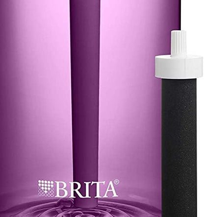Brita Hard-Sided Plastic Premium Filtering Water Bottle, BPA-Free, Reusable, Replaces 300 Plastic Water Bottles, Filter Lasts 2 Months or 40 Gallons, Includes 1 Filter, Orchid - 36 oz.