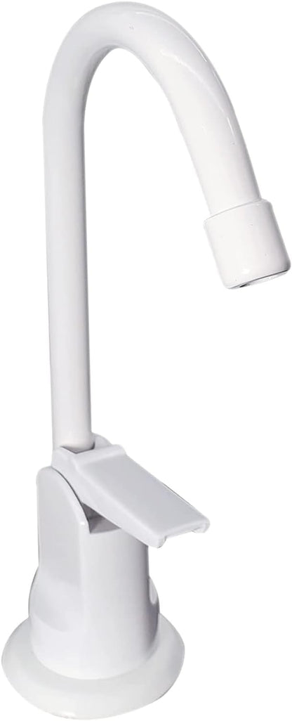 Westbrass D203-NL-50 6" Touch-Flo Style Pure Cold Water Dispenser Faucet, Powder Coat White