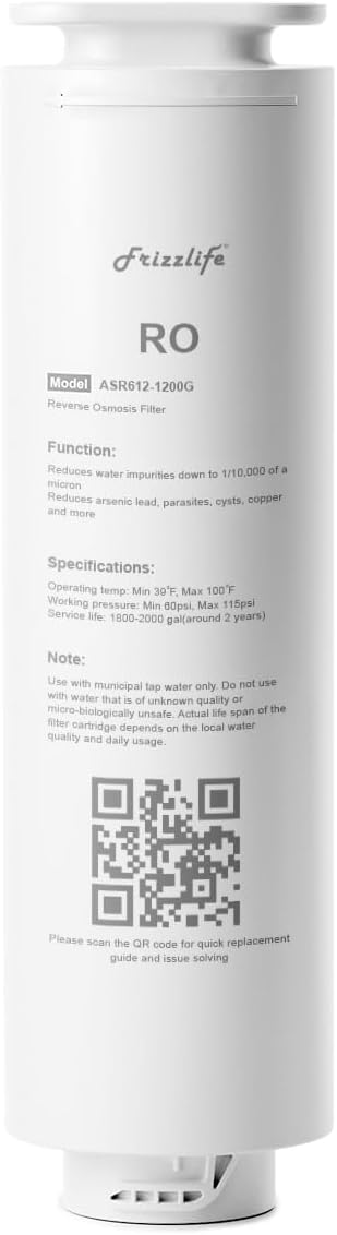 Frizzlife ASR612-1200G Replacement RO Filter Cartridge For PD1200 Reverse Osmosis System(2nd Stage)
