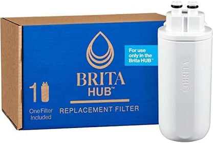 Brita Hub Replacement Water Filter,BPA-Free,Replaces 900 Plastic Water Bottles,Lasts Six Months or 120 Gallons,Includes 1 Filter,Kitchen Essential,White,(Pack of 6)