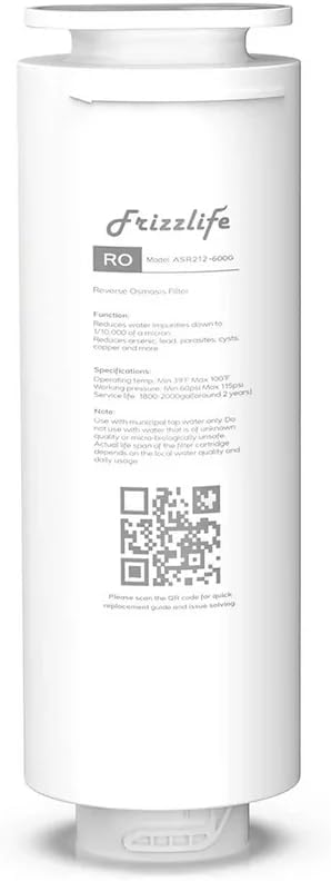 Frizzlife ASR212-600G RO Replacement Filter Cartridge For PD600-TAM3 (2nd Stage)