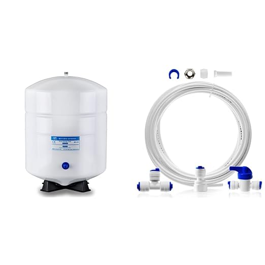 iSpring T55M 5.5 Gallon Water Storage Tank + iSpring ICEK Ultra Safe Fridge Water Line Connection Kit