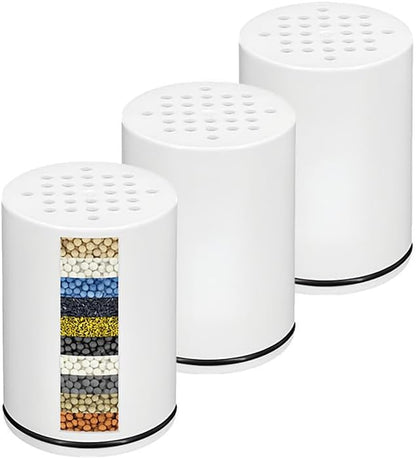 AWO 3 PACK Replacement Shower Filter Cartridge Compatible for Kitsch Showerhead,Multi Stage Shower Filtration Systems for Hard Water Reduces Chlorine and Harmful Substance