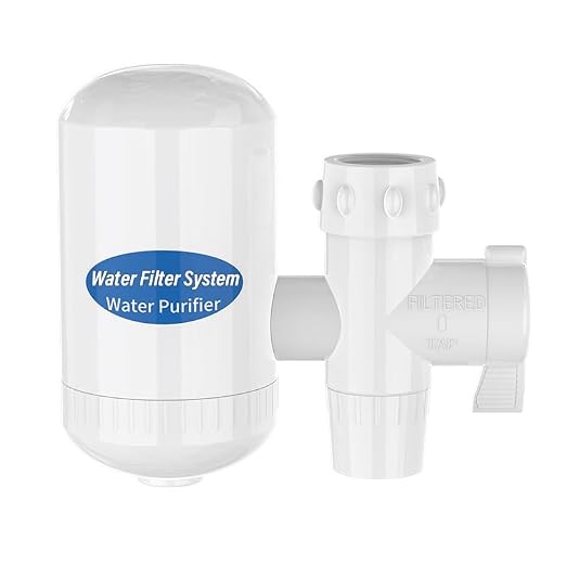 White Faucet Mount Water Filter with 2-Stage RO Water Filtration System, No-Wait Pour, Fast Hand-Tight Installation, Multi-Purpose Tap Filter for Kitchen, Bathroom & RV Sinks