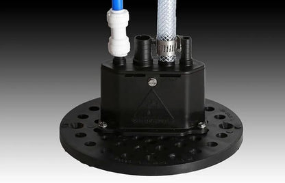 Water Softener Air Gap with 3/8", 1/2" and 5/8" Hose Inlet Ports with Adjustable Height for Floor Drain Cover (Safety Gaps Model Number: DC-225-400 Black)
