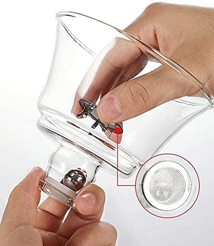 RORA Lazy Kungfu Glass Tea Set Semi Automatic Drip Rotating with Infuser Glass Teapot Set (6 cups)