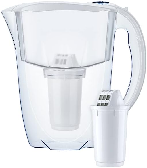 AQUAPHOR Prestige Fridge Water Filter Jug, Includes 1x A5 350litre Cartridge to Reduce Limescale, Chlorine & Heavy Metals, Plastic, Volume 2.8 L, White