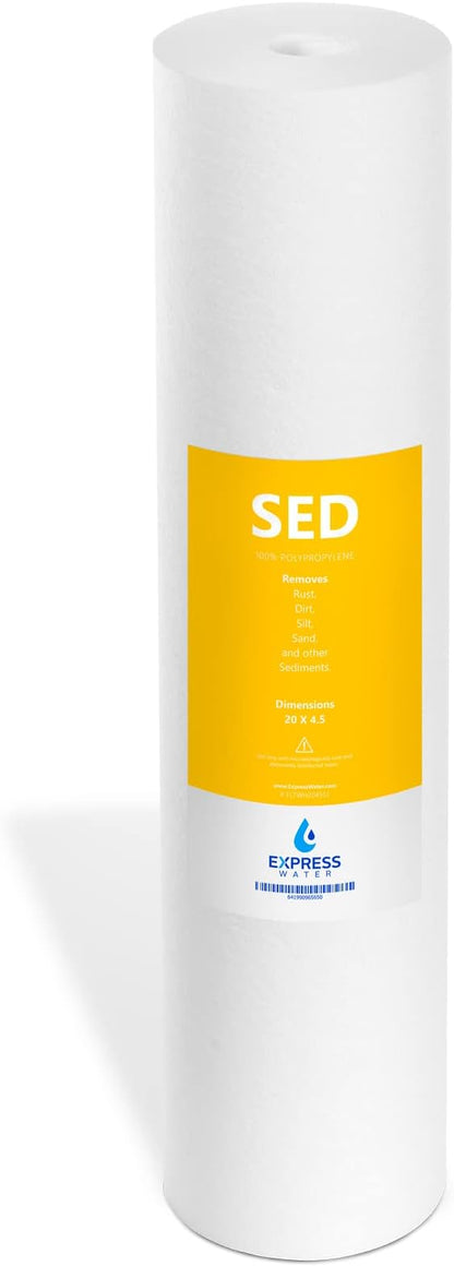 Express Water – Sediment Replacement Filter – Whole House Replacement Water Filter – SED High Capacity Water Filter – 5 Micron Water Filter – 4.5” x 20” inch
