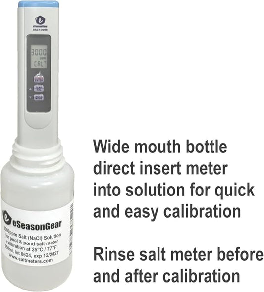 3000 PPM Solution, 230 ml, for SALT-3000 SALT-3050 Salt Meter Tester Calibration.