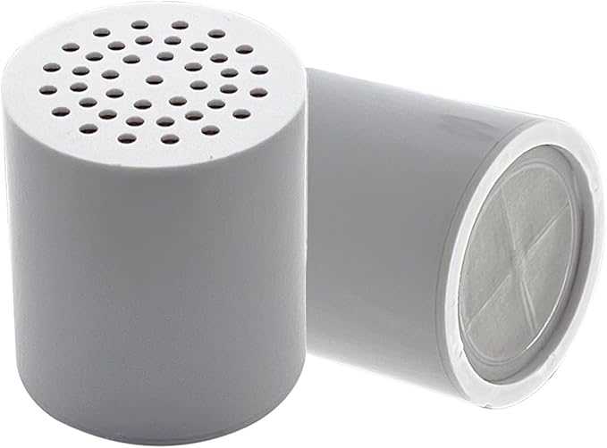 ACA 2Pcs 15 Stage Shower Filter Cartridge - Remove Chlorine Heavy Metals and Other Sediments, Reduces Dry Itchy Skin, Dandruff, High Output Hard Water Filter Replacement Cartridge (15 Stage-2)