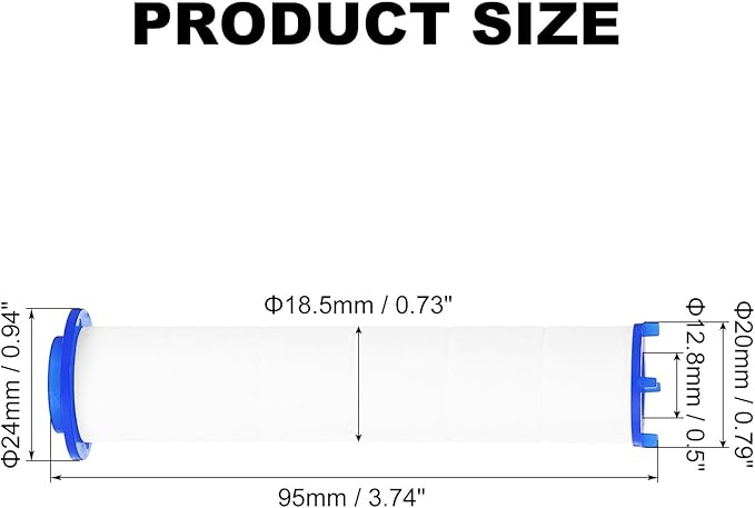 uxcell 12 Pcs Shower Head Filter 3.7 Inch PP Cotton Filter Cartridge Replacement High-Pressure Handheld Fan Shower Jet Sets