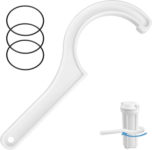 Magluv Water Filter Wrenchs with 3 O-Rings for APEC Half 180° Filter Housing Wrench Fits Most 10" x 2.5" Undersink Housing Canisters, Compatible with APEC Water System Reverse Osmosis Filter Wrench