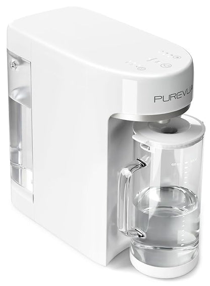 PR1-P Countertop Reverse Osmosis Water Filter System, 5 Stage RO Filtration Purifier No Plumbing Machine for Home Counter Top with 68 fl.oz(2L) Glass Pitcher, TDS and Filter Life Detection