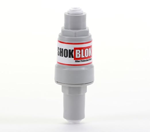 Shok Blok SB-FPV-125 Water Filter Pressure Regulator Protection Valve for RO & Filter Systems - 1/4" QC Ports, 125 PSI
