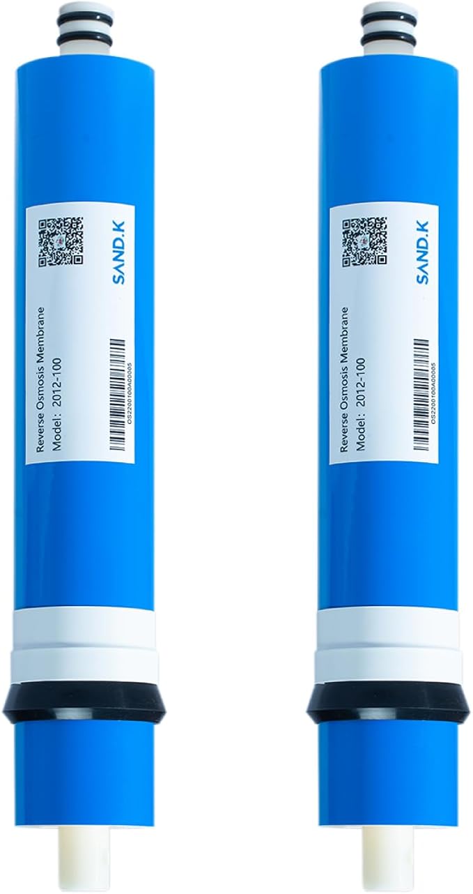 100 GPD RO Membrane Filter Replacement, 12" x 2.0" Reverse Osmosis Water Filter Membranes Replacement for Home Drinking Under Sink RO Water Filtration System, 2-Pack