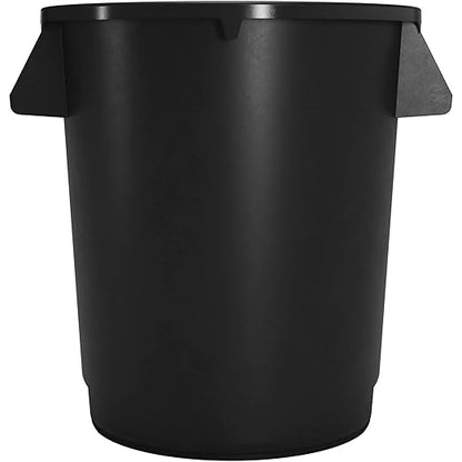 SPARTA Bronco Waste Container Trash Container, Round Trash Bin for Disposal, 10 Gallons, Black, (Pack of 6)