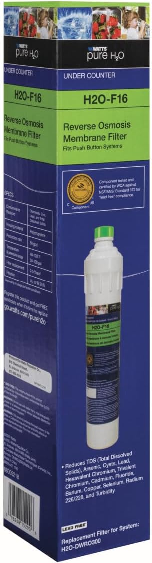 Watts Pure H2O Replacement Membrane Filter For Under Sink