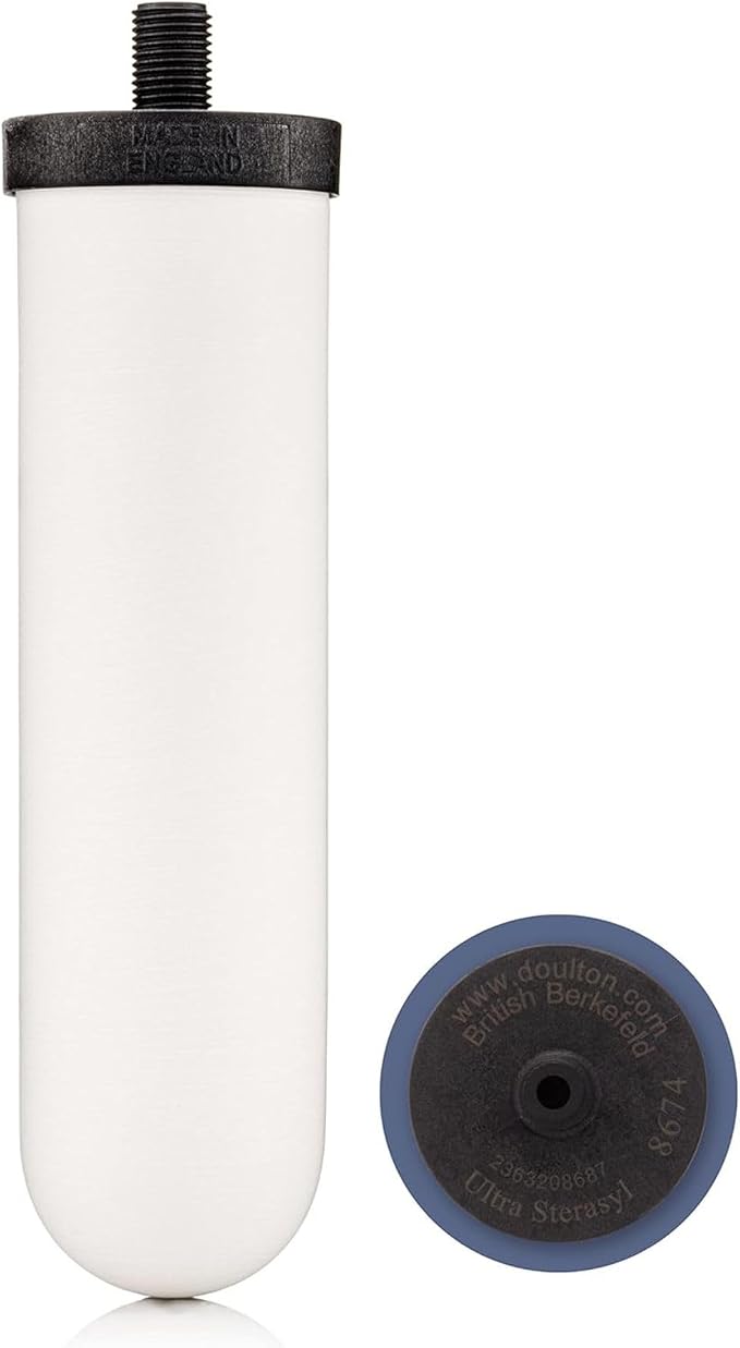 British Berkefeld 7" Ultra Sterasyl Ceramic Gravity Filter Cartridge, 1 Pack, Reduces Contaminants, Suitable For All Gravity Cans, Improves Taste & Odour, NSF Certified Candle Element | Reduces Contaminants, Suitable for All Gravity Systems, Improves T...