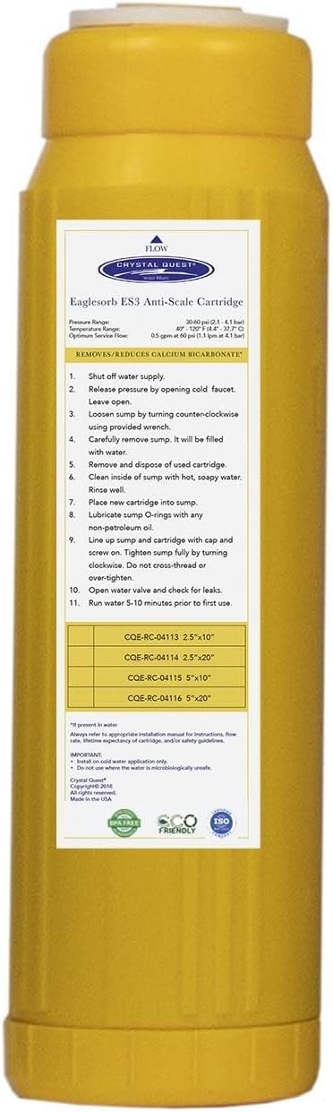 Eaglesorb ES3 Anti-Scale Water Filter Cartridge | 4-5/8" x 20" | Crystal Quest