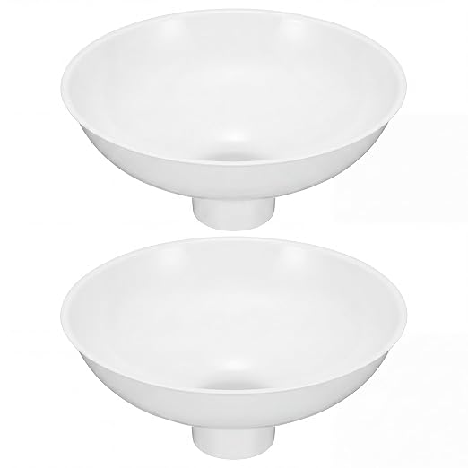 Vesici Extra Large Wide Mouth Funnel 2.5" x 10" Multi Purpose Filling Funnel Plastic Reusable for Water Softener Resin Tanks Carbon Media Jar Filling Use(White,2 Pack)