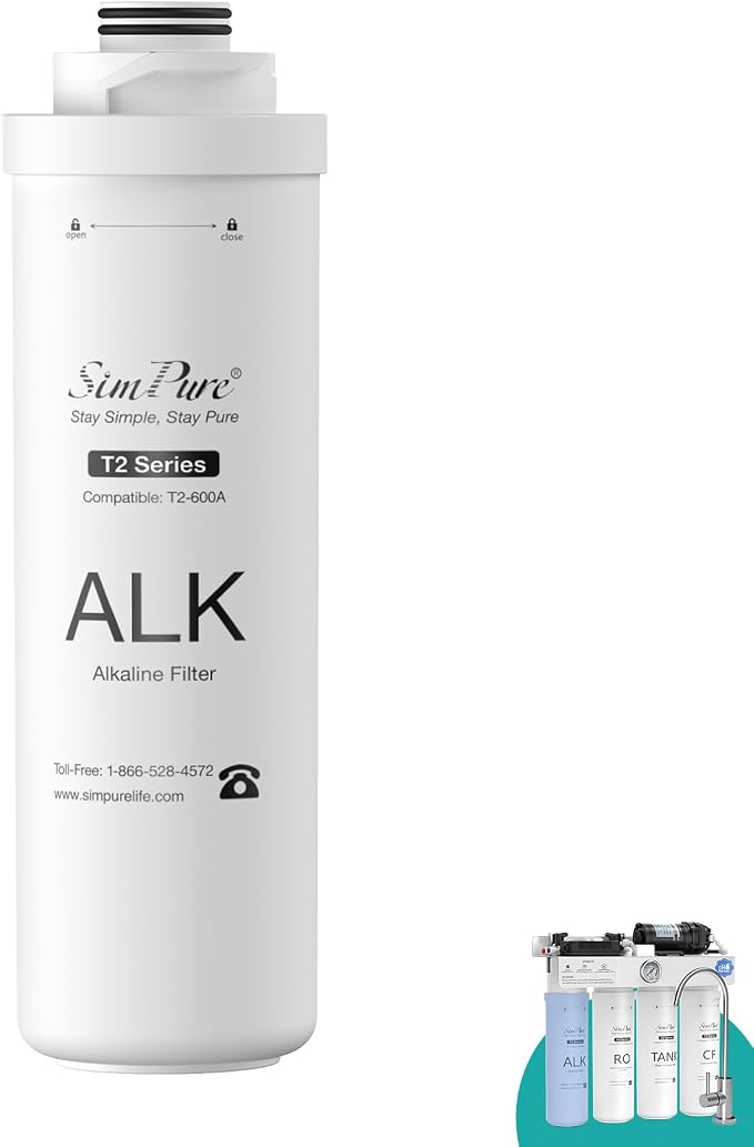 SimPure T2 Series ALK Filter Replacement Cartridge Only for Model T2-600A, 6 Months Replacement Cartridge (1 Pack)