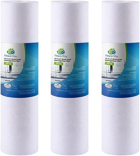 CFS Sediment Water Filters for GE GXWH04F, GXWH20F, GXWH20S, GXRM10 | Also Compatible for GX1S01R Models – 5 Micron, Whole House Replacement Filter – Removes Bad Taste & Odor – 3 Pack