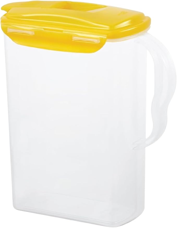 LocknLock Aqua Fridge Door Water Jug | Clear Pitcher | BPA Free Plastic Pitcher with Lid | 3 Quart Pitcher with Lid for Water, Juice, Tea & More Beverages, Yellow