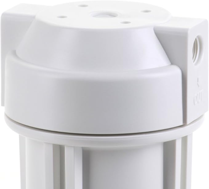 Hydronix HF4-10WHWH38 Water Filter Housing 10" RO, Whole House, Hydroponics - 3/8" Ports, Double O-Ring, White