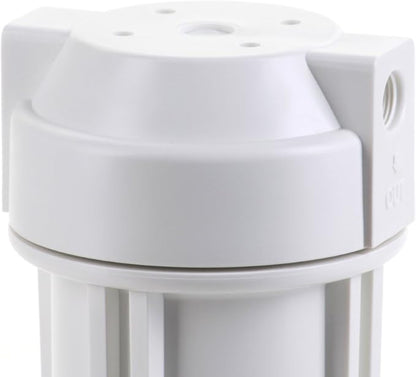 Hydronix HF4-10WHWH38 Water Filter Housing 10" RO, Whole House, Hydroponics - 3/8" Ports, Double O-Ring, White