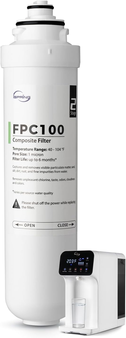 iSpring FPC100 Replacement Filter for RCD100 Countertop Reverse Osmosis System, Composite Filter, Replacement Cycle: Up to 6 Months