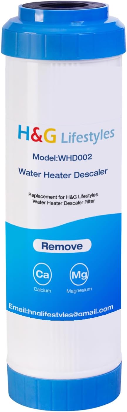 H&G Lifestyles 2.5 x 10 Water Descaler Filter Cartridge Replacement | Scale Calcium Inhibitor Inline Water Softener for Water Heater Anti-Scale Buildup Calcium Magnesium Removal