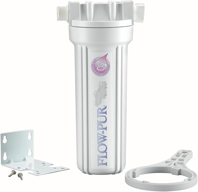 Flow-Pur 10 IN Single Stage System with 5 Micron Carbon Block Filter, Reduce Bad Taste and Odor, Optimize Water Purification, Improve Liquid Quality for Consumption